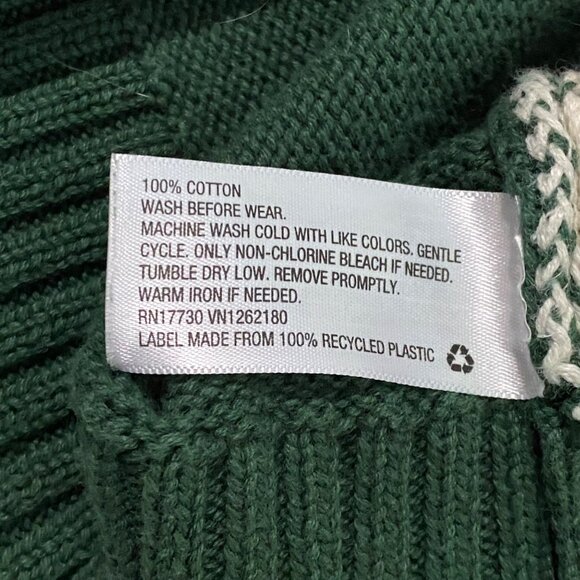 Boys Fair Isle Moose Cardigan Sweater 5T Green Nordic Grandpacore Preppy Classic - Picture 4 of 5